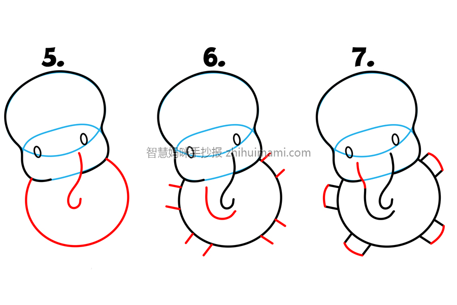 如何画一只拿着大象气球的可爱熊猫-图2
