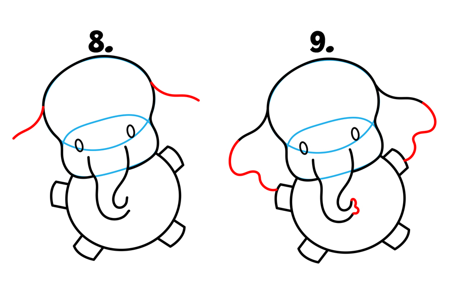 如何画一只拿着大象气球的可爱熊猫-图3