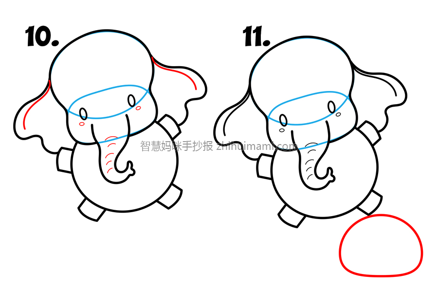 如何画一只拿着大象气球的可爱熊猫-图4
