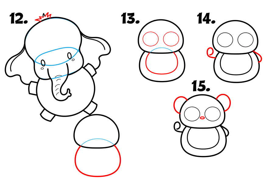 如何画一只拿着大象气球的可爱熊猫-图5