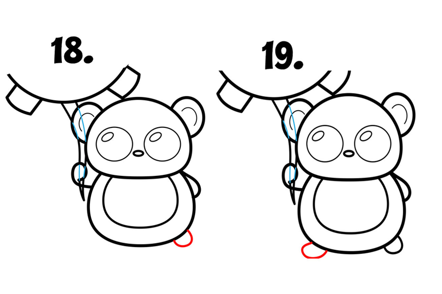 如何画一只拿着大象气球的可爱熊猫-图7