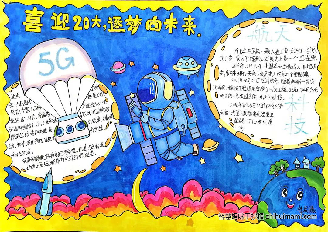 “喜迎二十大，科普向未来”主题手抄报（7张）-图3