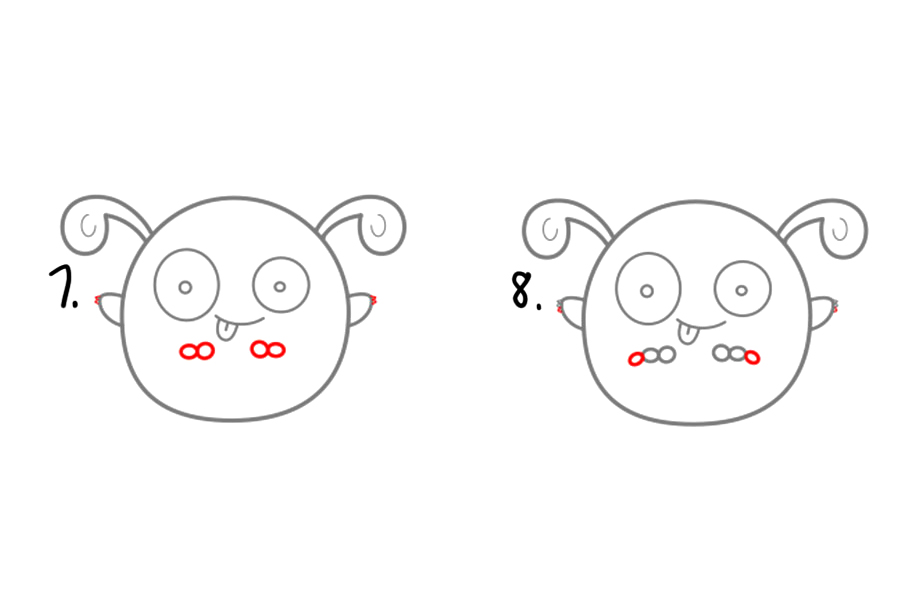 如何画一个可爱的卡通怪物-图4