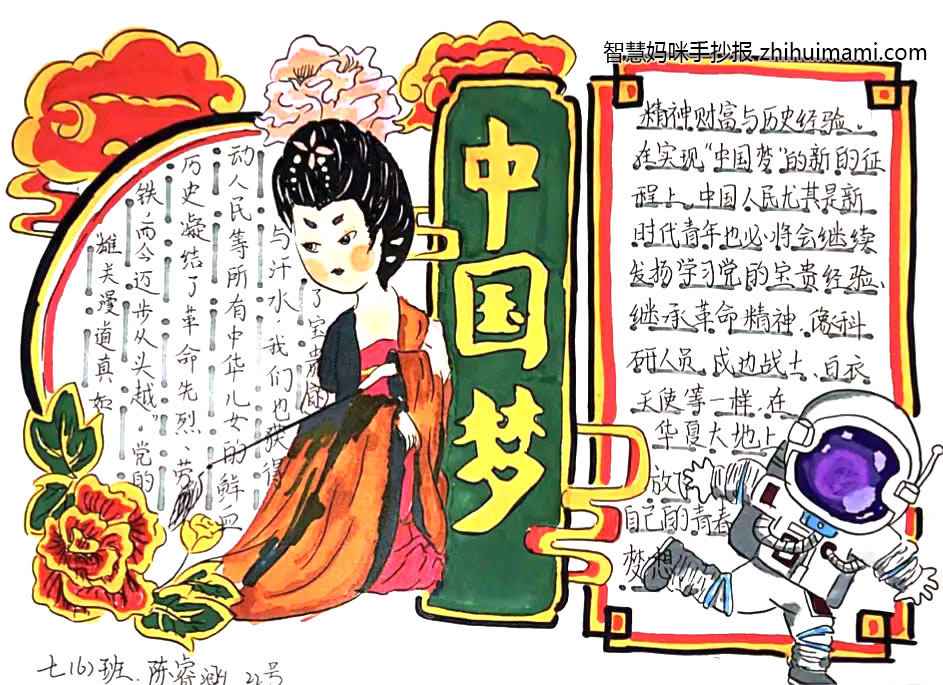 “少年有梦 强国有我”主题手抄报绘画-图1
