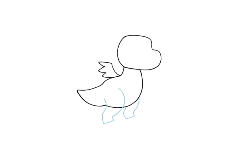 一只可爱的卡通龙简笔画画法步骤-图4