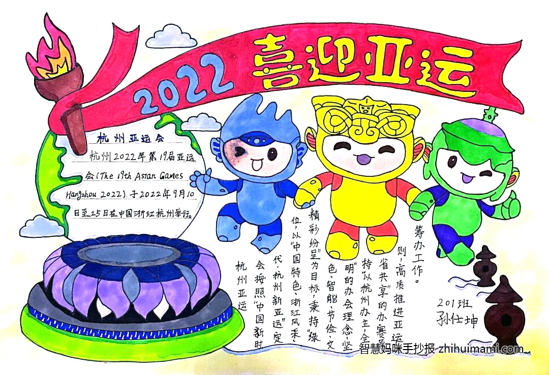 2022年杭州亚运会主题手抄报（一等奖）-图6