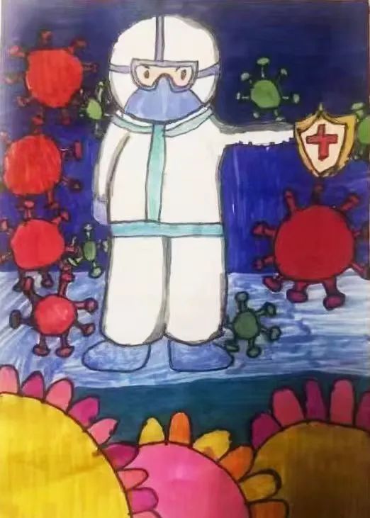 “弘扬伟大抗疫精神 喜迎党的二十大”儿童绘画（小学组）-图3