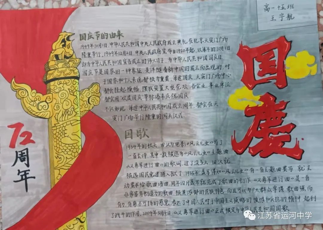“百年征程 不忘初心 我为党庆生”国庆主题手抄报-图5