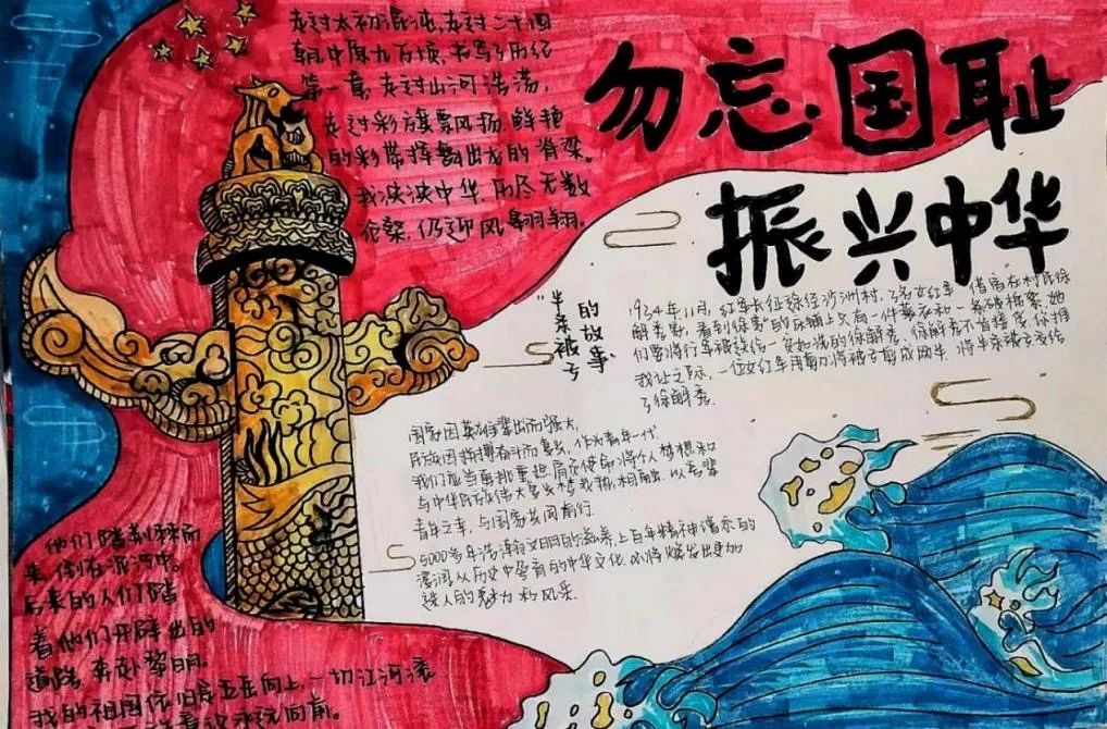 “勿忘国耻 吾辈当自强”2022年纪念九一八手抄报-图4