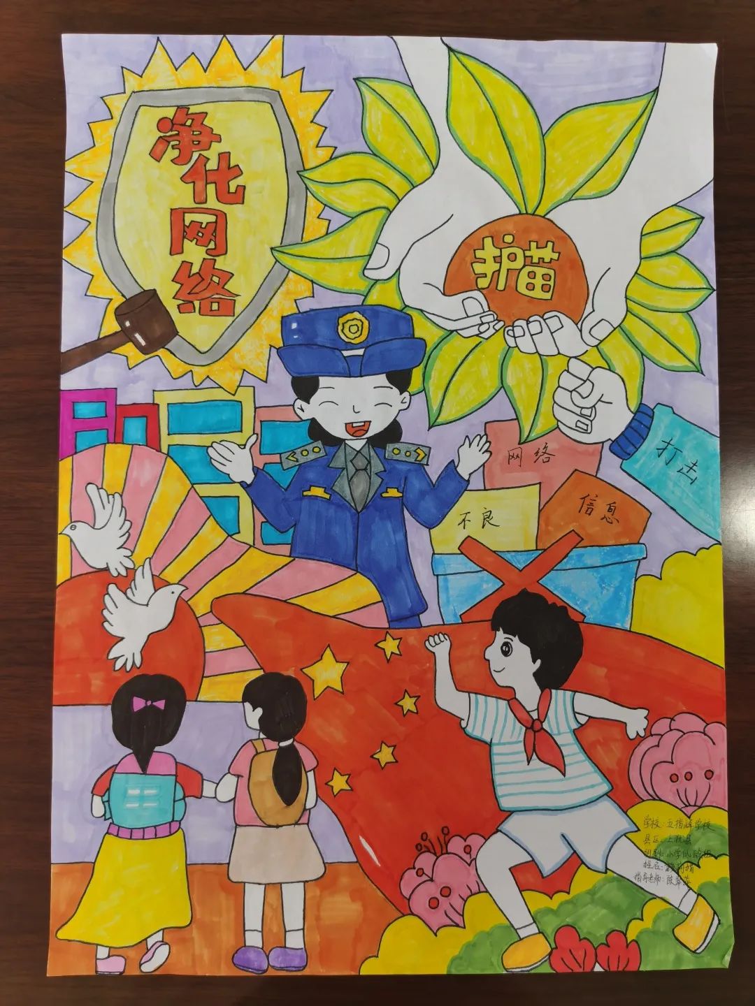 “绿色上网健康你我他”网络安全儿童画作品（竖版）-图2