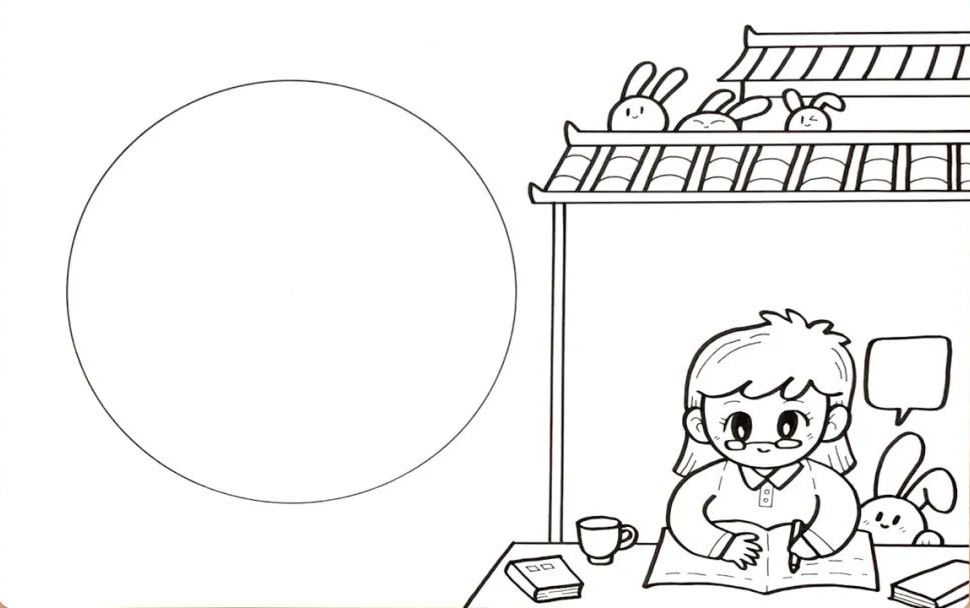 中秋节、教师节  双节合一手抄报绘画教程-图3