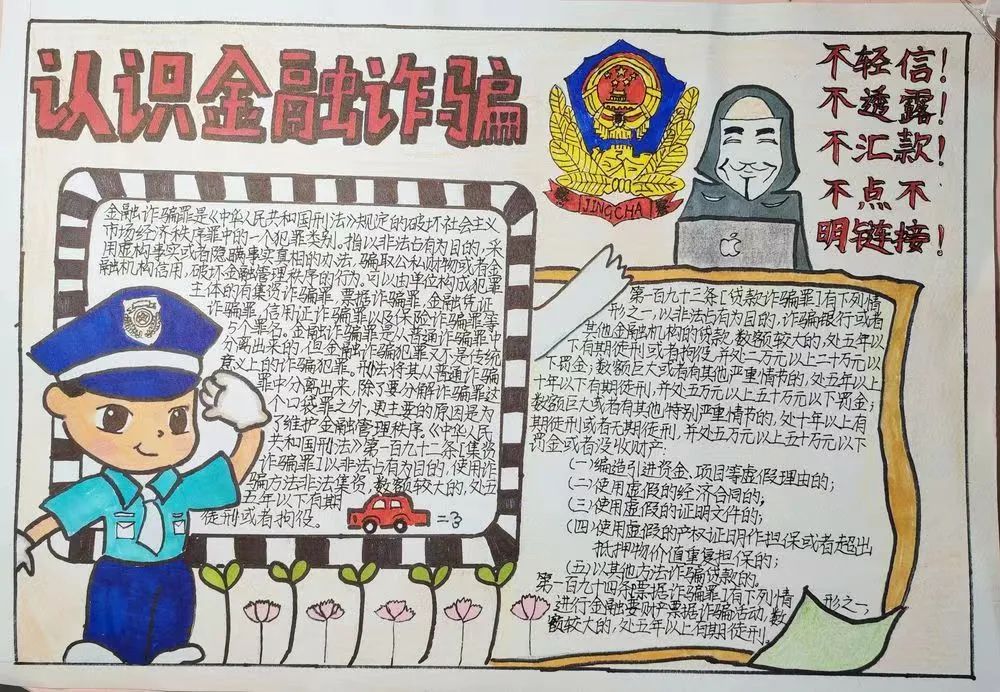 2022年“防范金融风险 防范电信诈骗”手抄报优秀作品-图4