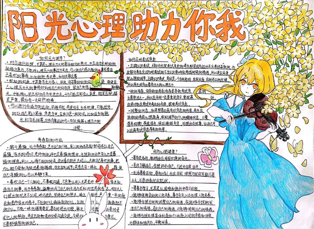 “阳光心理 健康成长”心理手抄报简单6张-图1