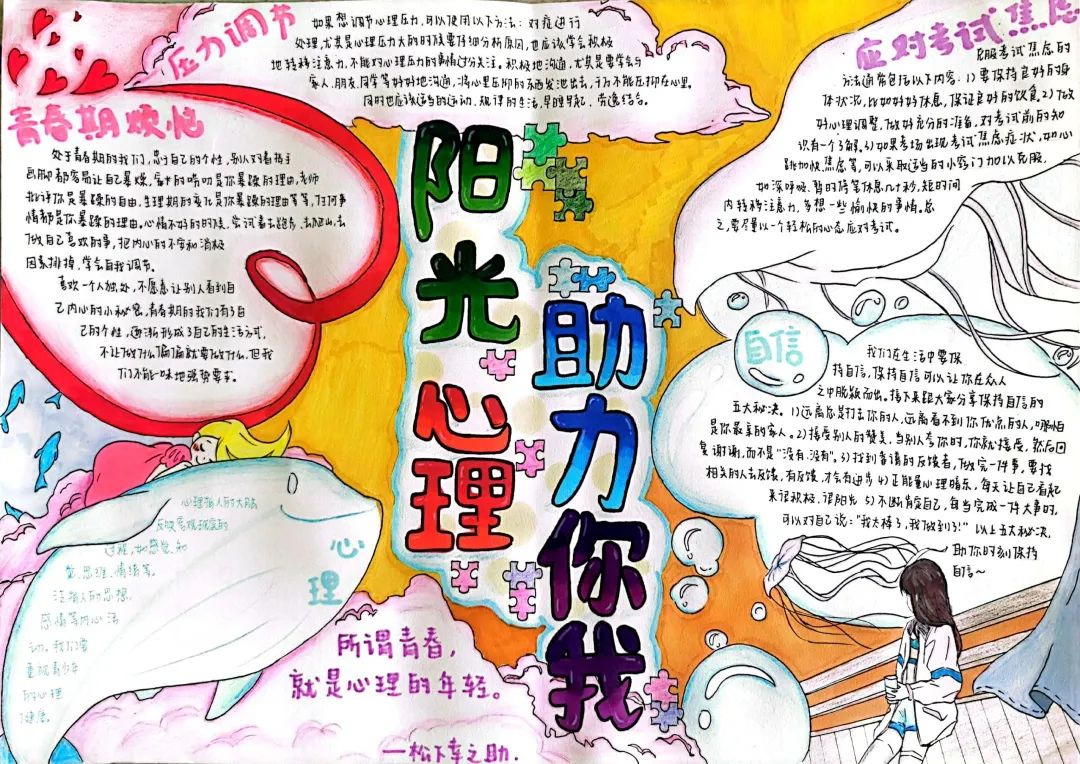 “阳光心理 健康成长”心理手抄报简单6张-图4