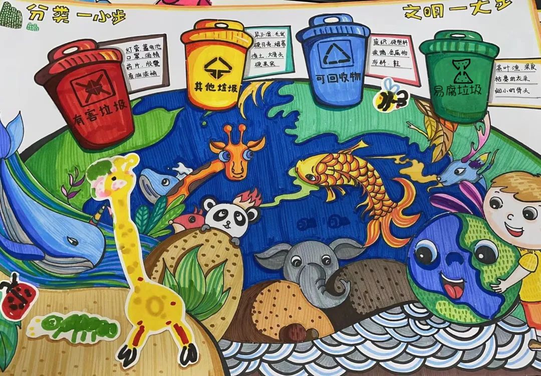 “爱护环境 人人有责”垃圾分类手抄报图片-图5