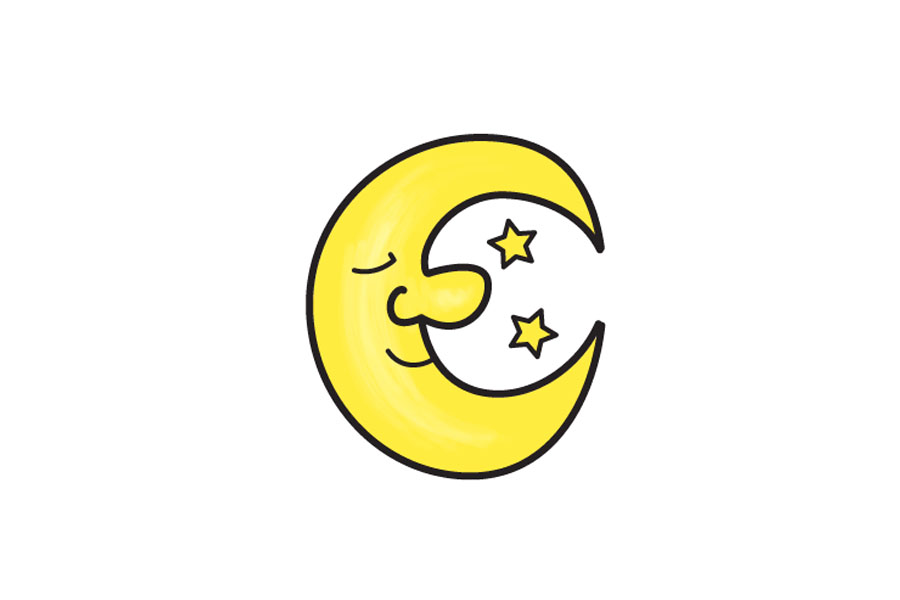 如何画简单的卡通月亮