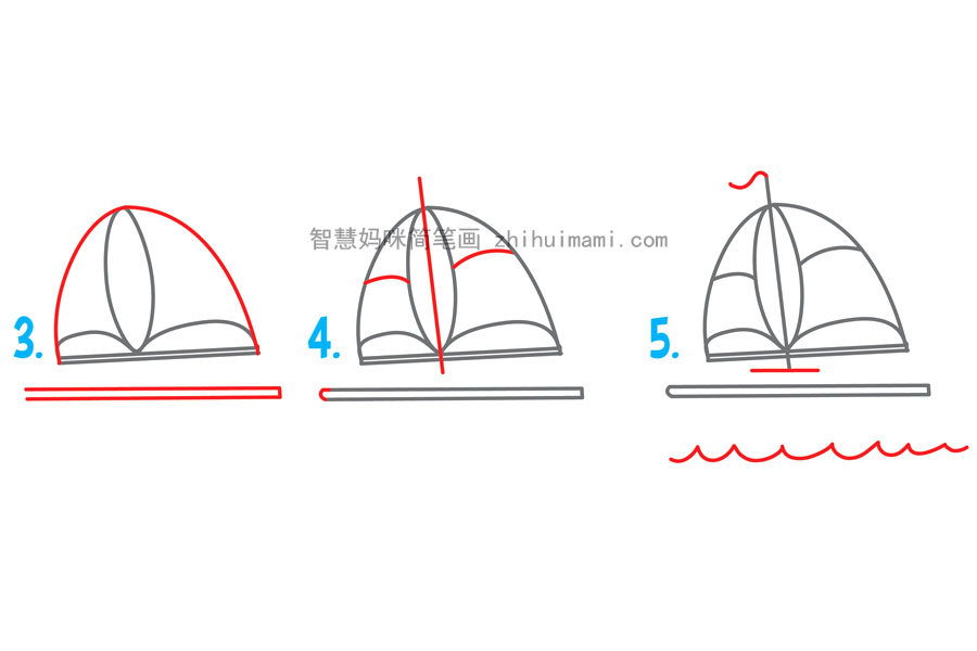 如何画一艘简单漂亮的帆船-图2