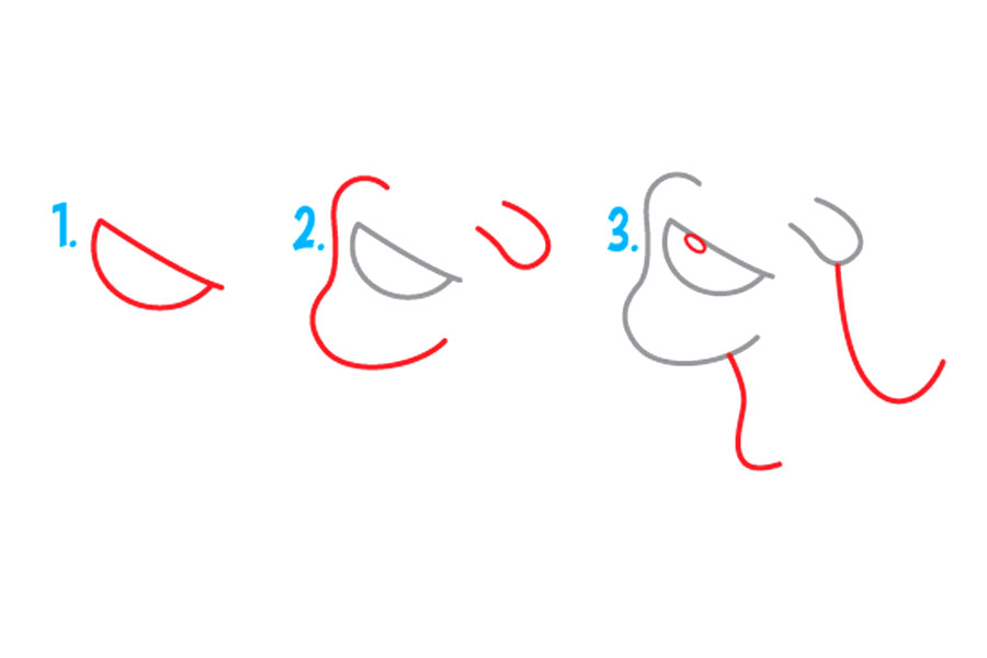 可爱的卡通哭泣的龙简笔画画法步骤-图1