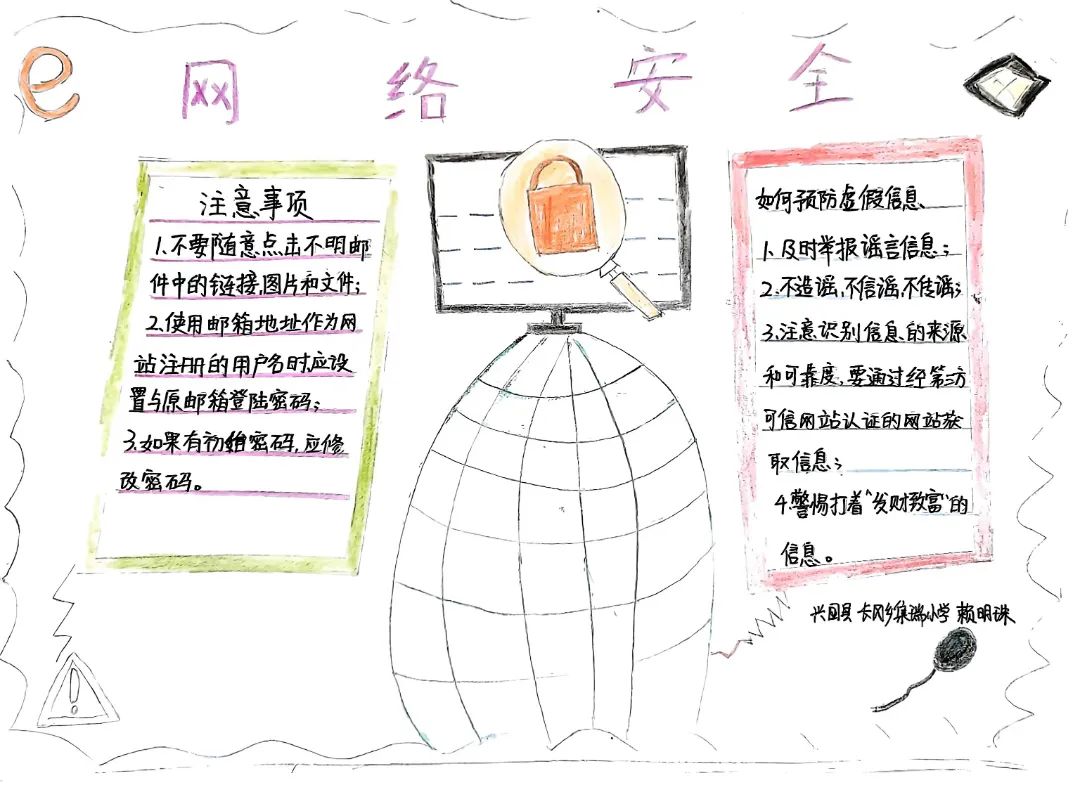 一组简单的网络安全主题手抄报图片-图6