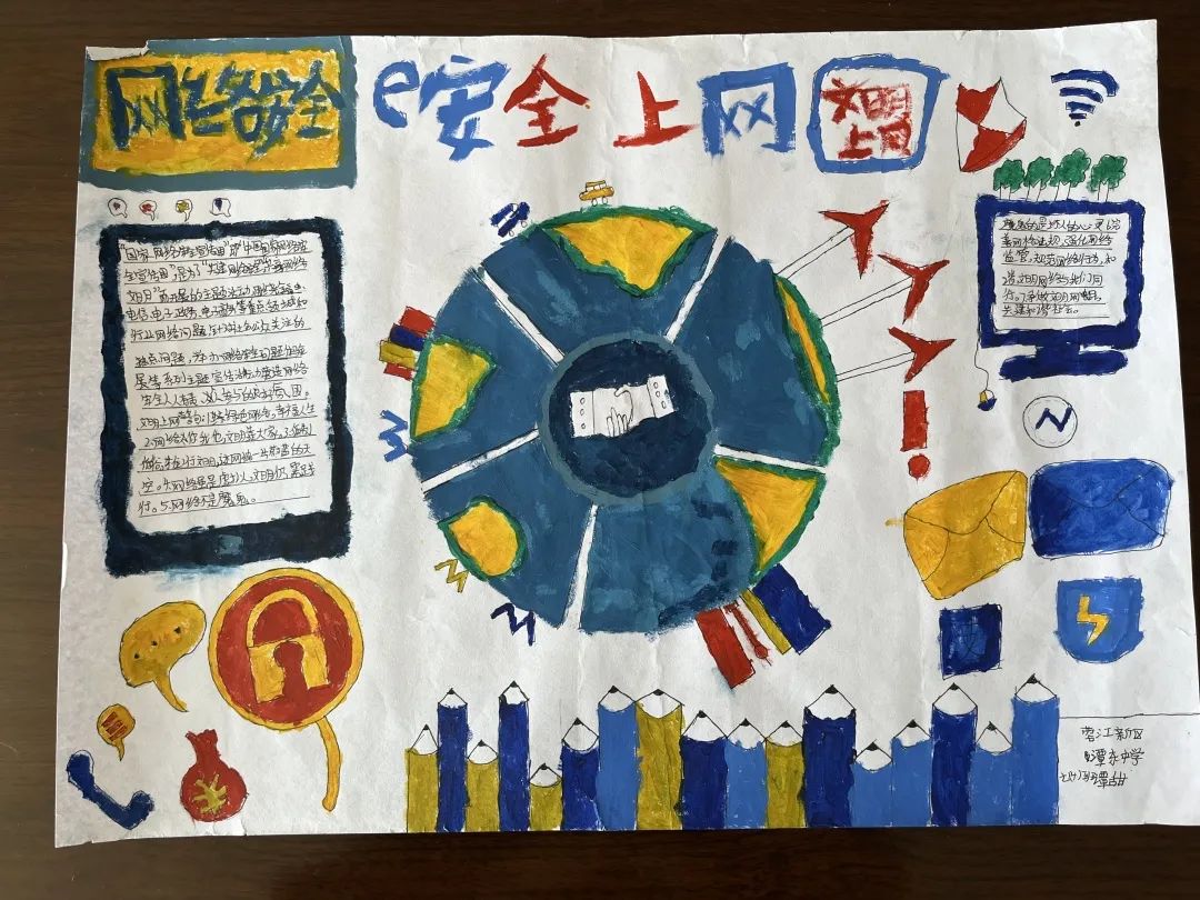 一组简单的网络安全主题手抄报图片-图9