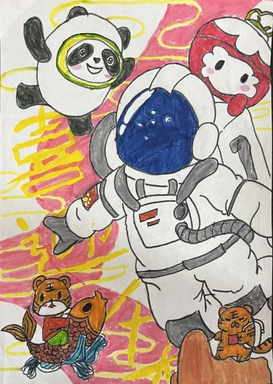 “喜迎二十大 争做好队员”主题儿童画图片-图2