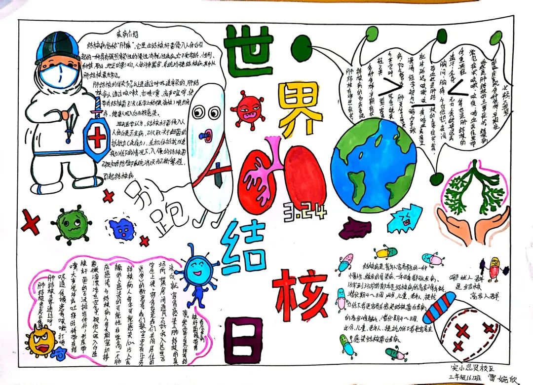 “生命至上 共享健康 ”世界肺结核日手抄报（6张）-图4