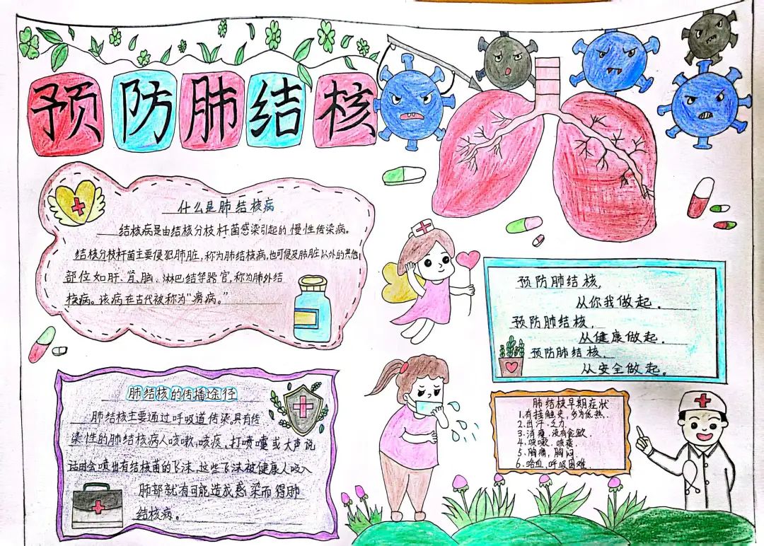 “关注健康 预防肺结核”3.24世界防治结核病日手抄报一等奖-图6