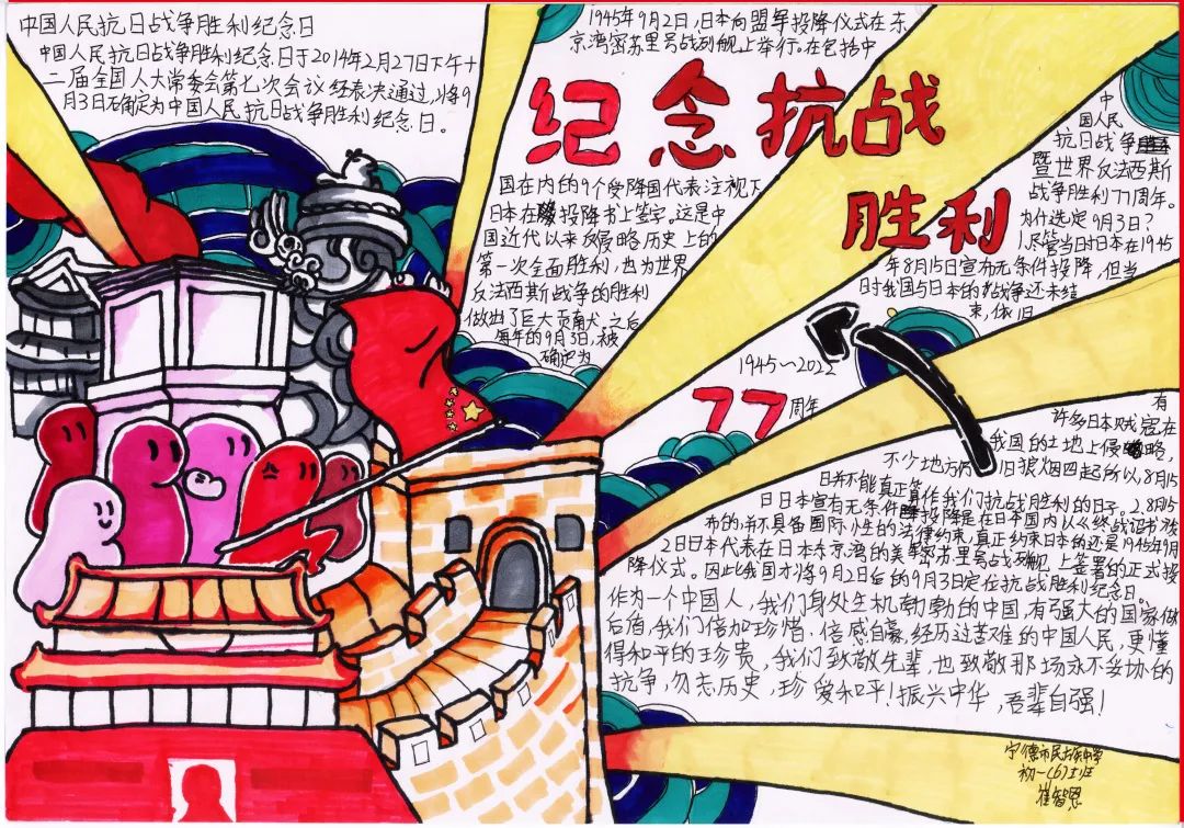纪念抗战胜利70周年手抄报优秀作品（6张）-图2