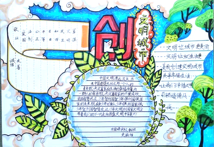 保护环境 创文明城市 环保主题手抄报精选-图4