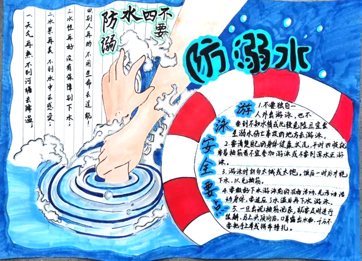 暑期防溺水安全宣传手抄报优秀作品-图3