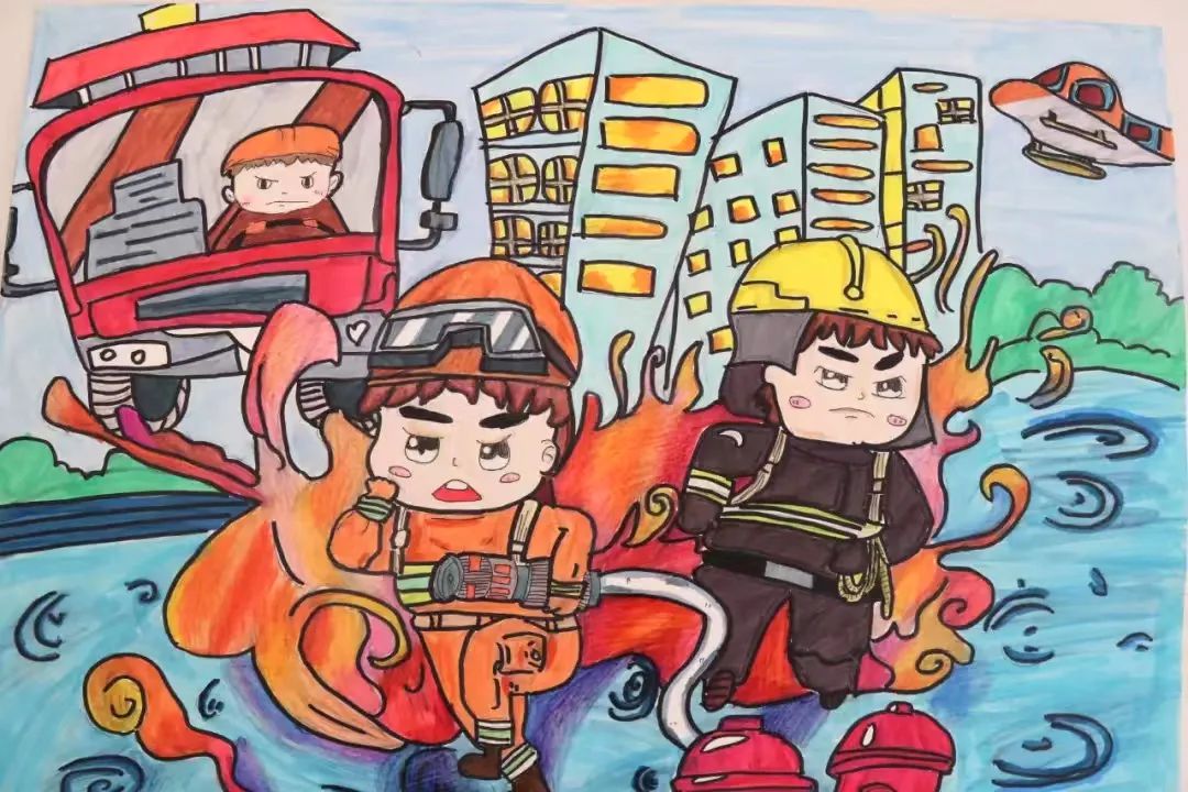 “童心绘安全”主题绘画作品-图6