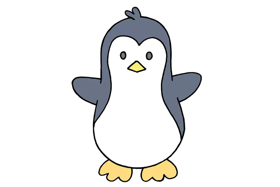 超简单的企鹅简笔画教程