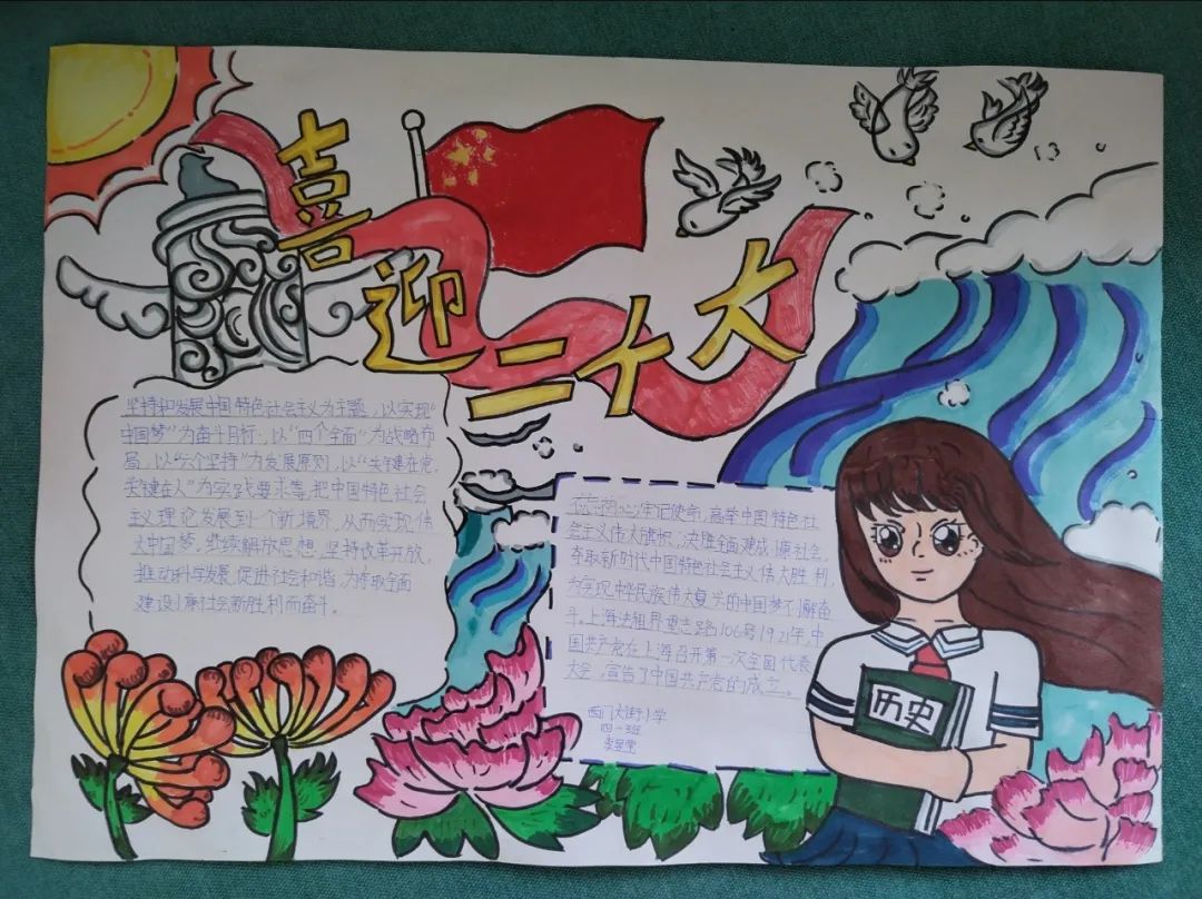 “喜迎二十大 青春永向党 奋进新征程”手抄报作品-图3