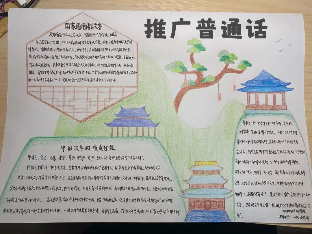 信息五年级“推广普通话 喜迎二十大”手抄报作品展示-图3