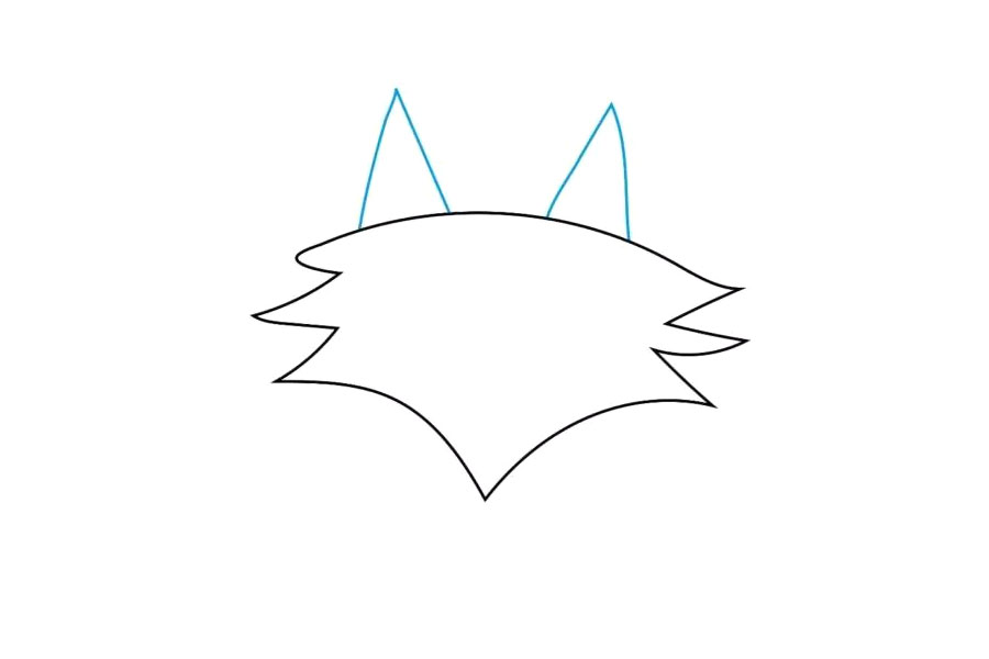 可爱的小狼简笔画画法步骤-图2