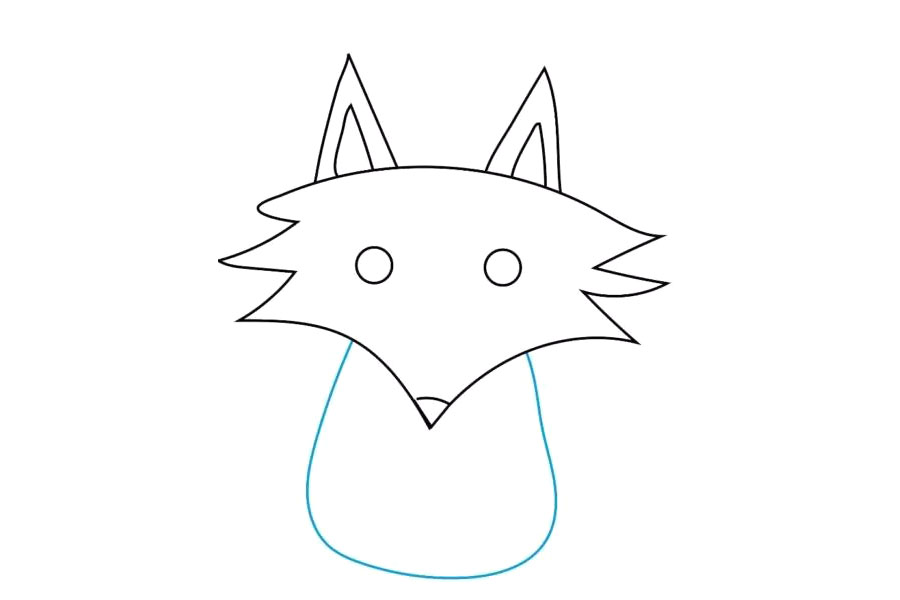 可爱的小狼简笔画画法步骤-图4