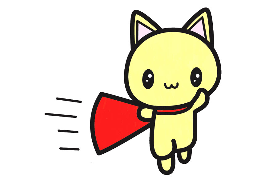 如何画可爱的超人猫