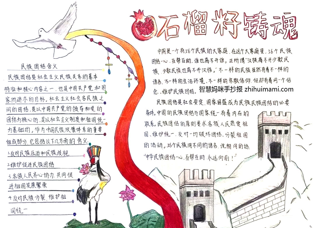 “喜迎二十大 中华一家亲”主题手抄报（8张）-图5