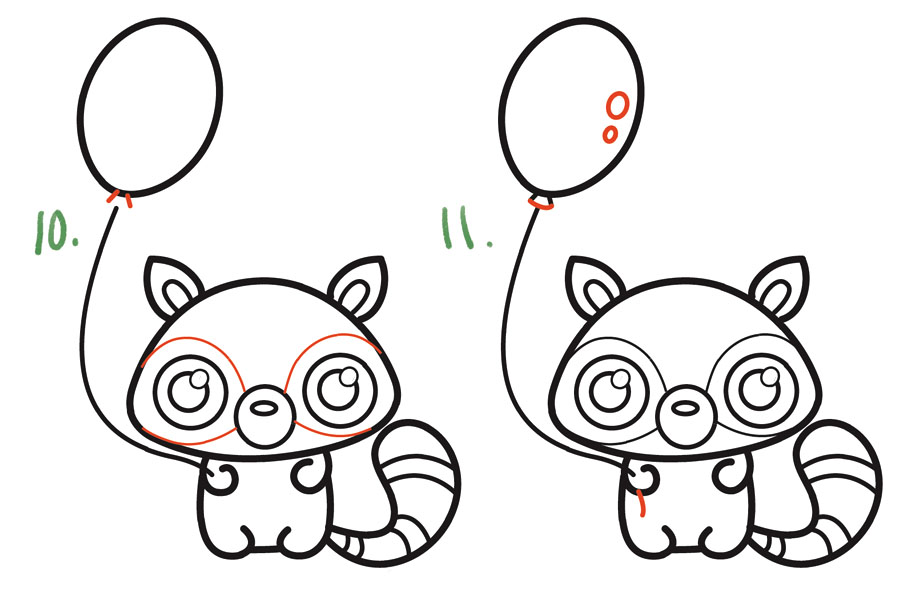 一步一步学画可爱的狐猴简笔画-图4