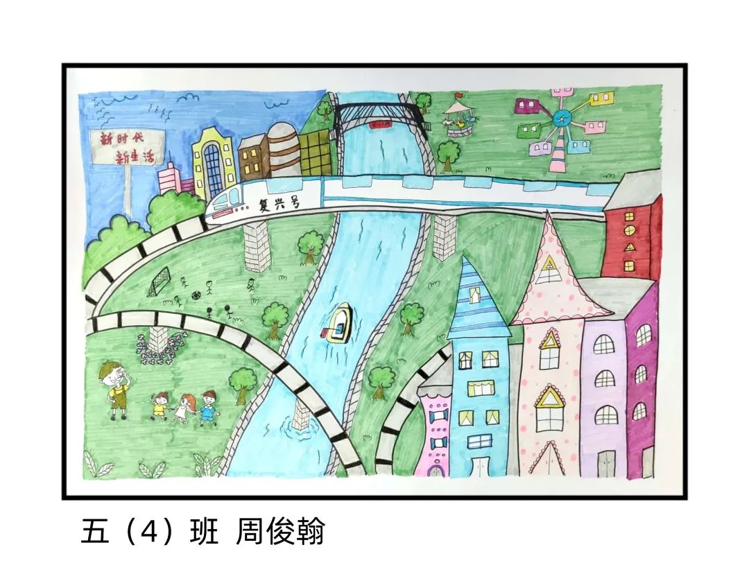 建党百年 展美丽中国 七一建党节儿童绘画简单-图5