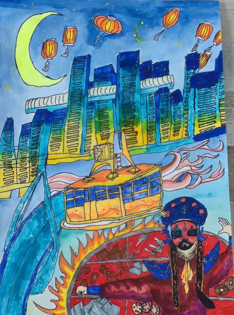 漂亮的喜迎二十大奋进新征程主题绘画作品-图5