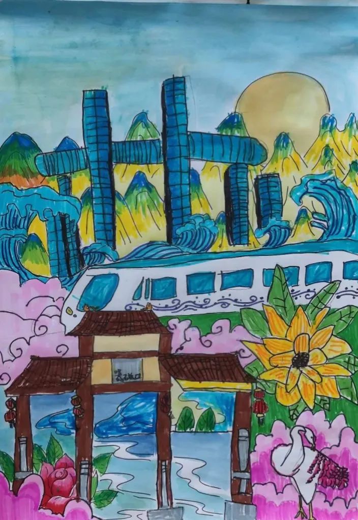 关于喜迎二十大的绘画作品9张-图5