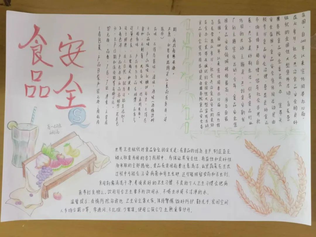 简单好看的小学生食品安全手抄报-图4