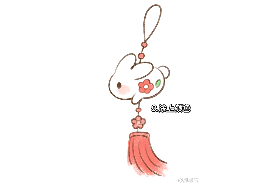 一看就会的月兔花灯简笔画-图8