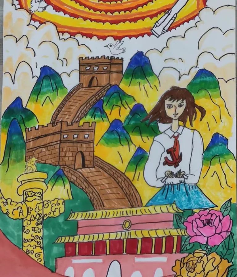 “喜迎二十大 永远跟党走 奋进新程”绘画作品-图4