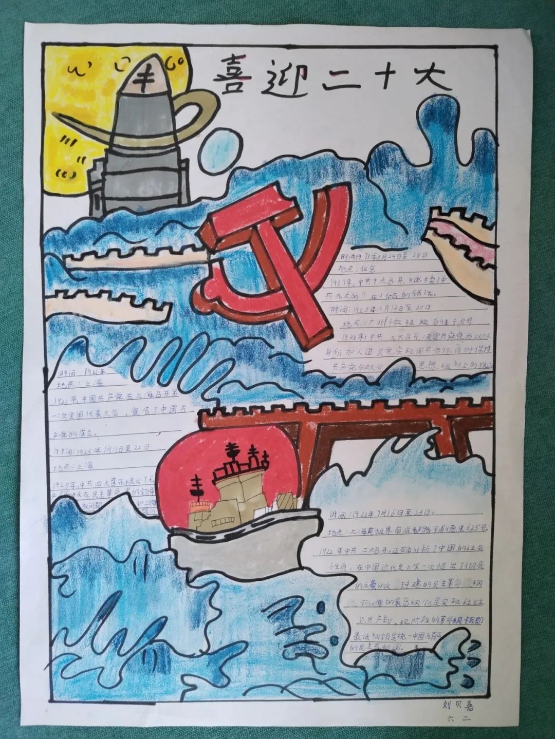 ​“喜迎二十大 一起向未来 奋进新征程”手抄报获奖作品-图4