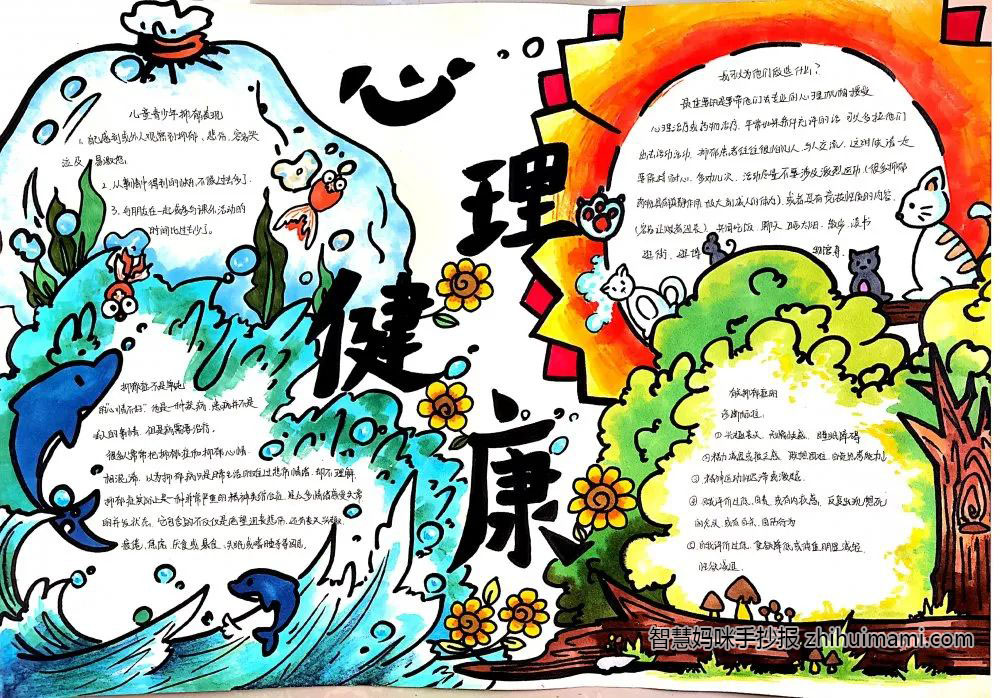 “关注情绪，远离抑郁”心理健康主题手抄报-图2