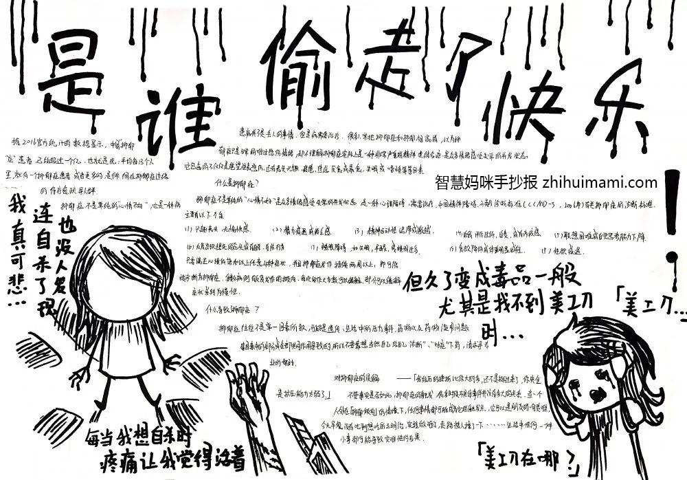 “关注情绪，远离抑郁”心理健康主题手抄报-图6