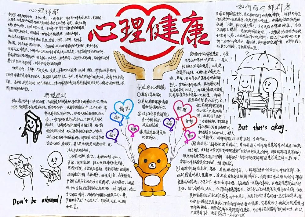 “关注情绪，远离抑郁”心理健康主题手抄报-图8