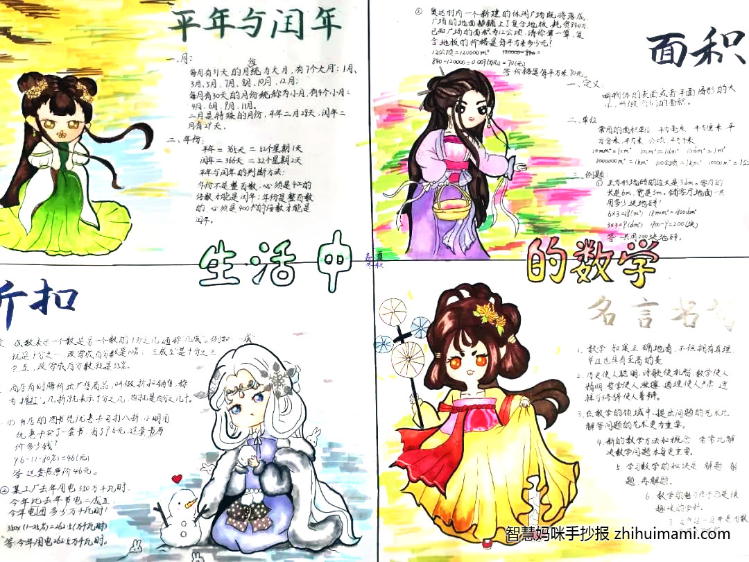 8张漂亮的六年级数学手抄报绘画（一等奖）-图1